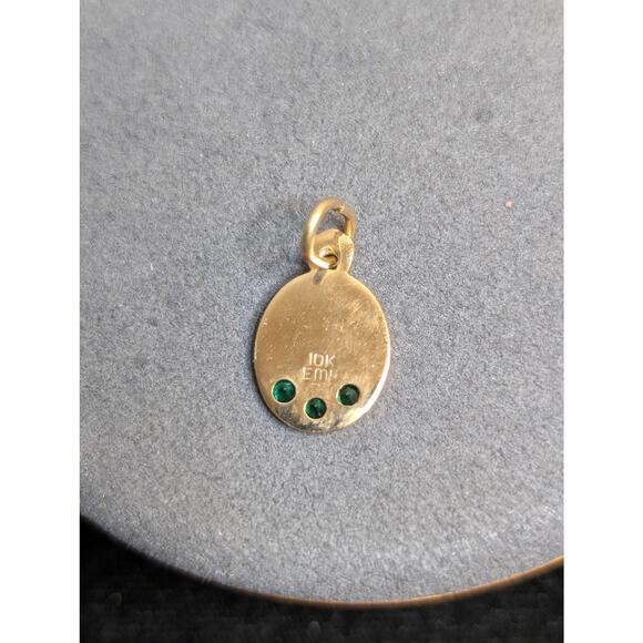 10K Saint Francis Medical Center Three Green Spinel Pendant Charm - Picture 5 of 5